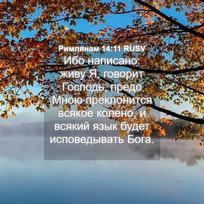 Picture 04 - Римлянам 14:11 RUSV - Ибо написано: живу Я, - Bible Verse Picture