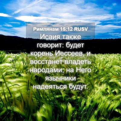 Picture 04 - Римлянам 15:12 RUSV - Исаия также говорит: будет - Bible Verse Picture