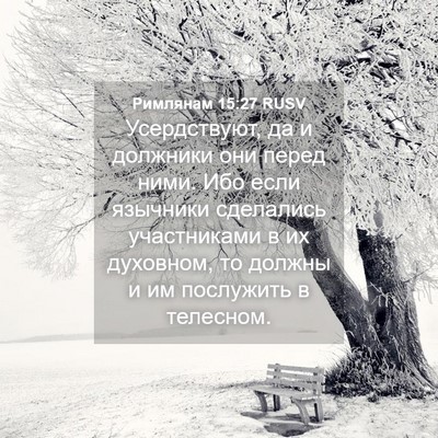 Picture 04 - Римлянам 15:27 RUSV - Усердствуют, да и должники - Bible Verse Picture