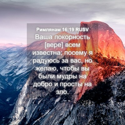 Picture 04 - Римлянам 16:19 RUSV - Ваша покорность [вере] всем - Bible Verse Picture