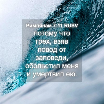 Picture 04 - Римлянам 7:11 RUSV - потому что грех, взяв повод - Bible Verse Picture