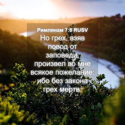 Picture 04 - Римлянам 7:8 RUSV - Но грех, взяв повод от - Bible Verse Picture