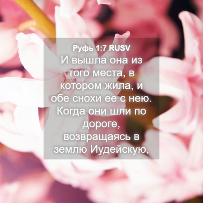 Picture 04 - Руфь 1:7 RUSV - И вышла она из того места, в - Bible Verse Picture