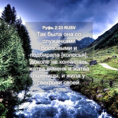 Picture 04 - Руфь 2:23 RUSV - Так была она со служанками - Bible Verse Picture