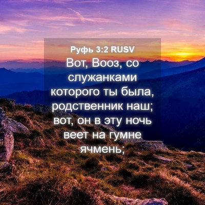 Picture 04 - Руфь 3:2 RUSV - Вот, Вооз, со служанками - Bible Verse Picture
