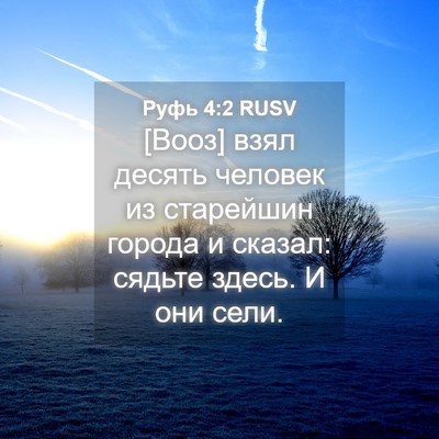 Picture 04 - Руфь 4:2 RUSV - [Вооз] взял десять человек - Bible Verse Picture