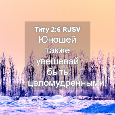 Picture 04 - Титу 2:6 RUSV - Юношей также увещевай быть - Bible Verse Picture