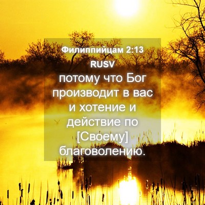 Picture 04 - Филиппийцам 2:13 RUSV - потому что Бог производит - Bible Verse Picture