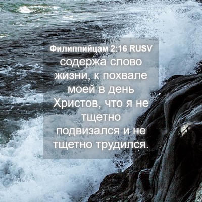 Picture 04 - Филиппийцам 2:16 RUSV - содержа слово жизни, к - Bible Verse Picture