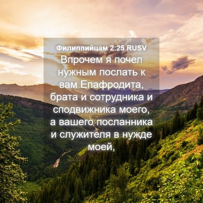 Picture 04 - Филиппийцам 2:25 RUSV - Впрочем я почел нужным - Bible Verse Picture