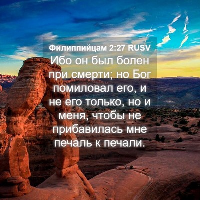 Picture 04 - Филиппийцам 2:27 RUSV - Ибо он был болен при - Bible Verse Picture