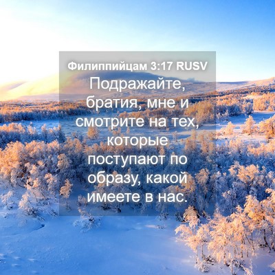 Picture 04 - Филиппийцам 3:17 RUSV - Подражайте, братия, мне и - Bible Verse Picture
