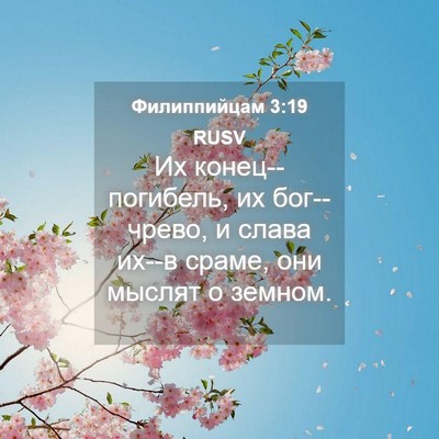 Picture 04 - Филиппийцам 3:19 RUSV - Их конец--погибель, их - Bible Verse Picture
