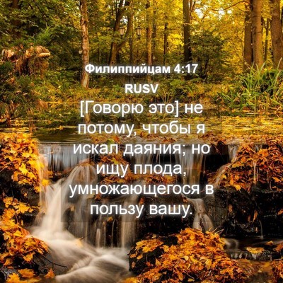Picture 04 - Филиппийцам 4:17 RUSV - [Говорю это] не потому, - Bible Verse Picture