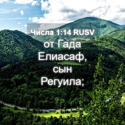 Picture 04 - Числа 1:14 RUSV - от Гада Елиасаф, сын - Bible Verse Picture