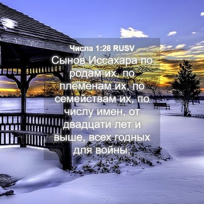 Picture 04 - Числа 1:28 RUSV - Сынов Иссахара по родам их, - Bible Verse Picture