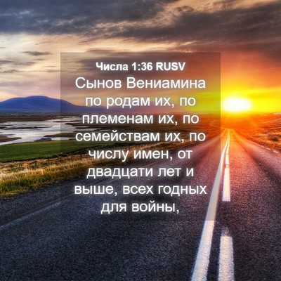 Picture 04 - Числа 1:36 RUSV - Сынов Вениамина по родам - Bible Verse Picture