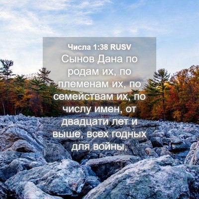 Picture 04 - Числа 1:38 RUSV - Сынов Дана по родам их, по - Bible Verse Picture