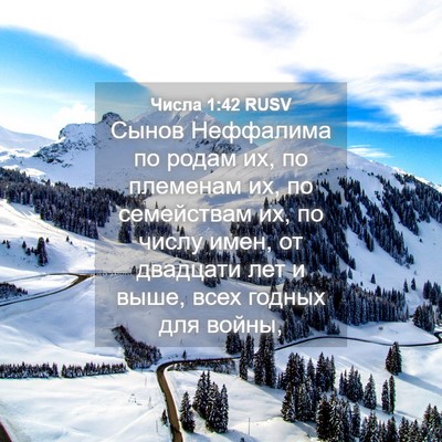 Picture 04 - Числа 1:42 RUSV - Сынов Неффалима по родам - Bible Verse Picture