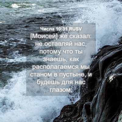 Picture 04 - Числа 10:31 RUSV - [Моисей] же сказал: не - Bible Verse Picture