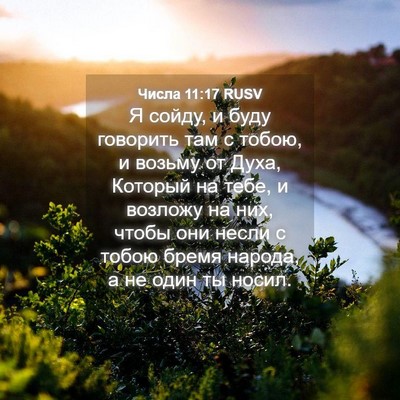 Picture 04 - Числа 11:17 RUSV - Я сойду, и буду говорить - Bible Verse Picture