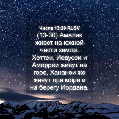 Picture 04 - Числа 13:29 RUSV - (13-30) Амалик живет на южной - Bible Verse Picture