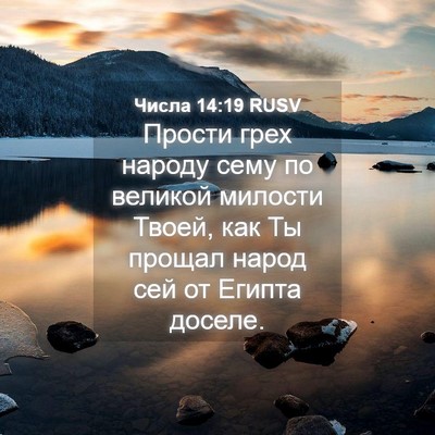Picture 04 - Числа 14:19 RUSV - Прости грех народу сему по - Bible Verse Picture