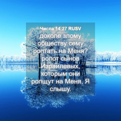 Picture 04 - Числа 14:27 RUSV - доколе злому обществу сему - Bible Verse Picture