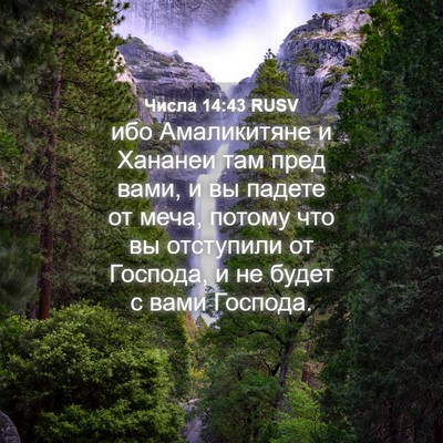 Picture 04 - Числа 14:43 RUSV - ибо Амаликитяне и Хананеи - Bible Verse Picture
