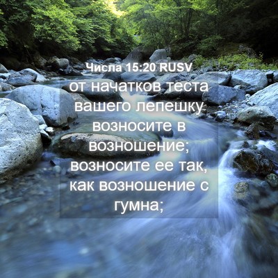 Picture 04 - Числа 15:20 RUSV - от начатков теста вашего - Bible Verse Picture