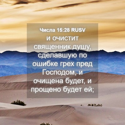 Picture 04 - Числа 15:28 RUSV - и очистит священник душу, - Bible Verse Picture