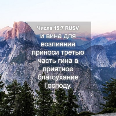 Picture 04 - Числа 15:7 RUSV - и вина для возлияния - Bible Verse Picture