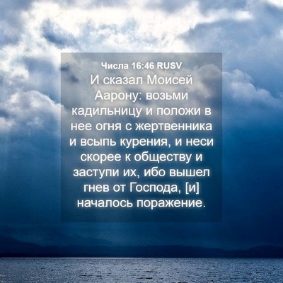 Picture 04 - Числа 16:46 RUSV - И сказал Моисей Аарону: - Bible Verse Picture