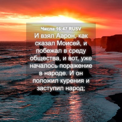 Picture 04 - Числа 16:47 RUSV - И взял Аарон, как сказал - Bible Verse Picture