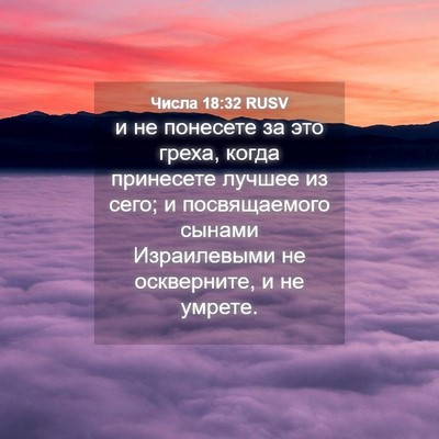 Picture 04 - Числа 18:32 RUSV - и не понесете за это греха, - Bible Verse Picture