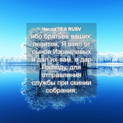 Picture 04 - Числа 18:6 RUSV - ибо братьев ваших, левитов, - Bible Verse Picture