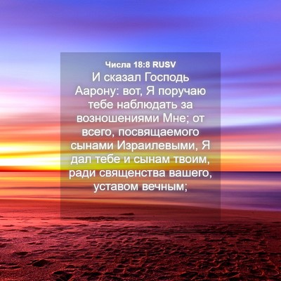Picture 04 - Числа 18:8 RUSV - И сказал Господь Аарону: - Bible Verse Picture