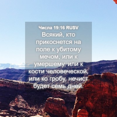 Picture 04 - Числа 19:16 RUSV - Всякий, кто прикоснется на - Bible Verse Picture