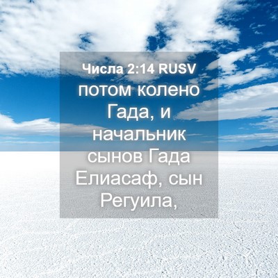 Picture 04 - Числа 2:14 RUSV - потом колено Гада, и - Bible Verse Picture