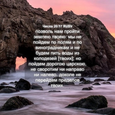 Picture 04 - Числа 20:17 RUSV - позволь нам пройти землею - Bible Verse Picture