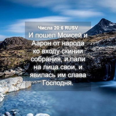 Picture 04 - Числа 20:6 RUSV - И пошел Моисей и Аарон от - Bible Verse Picture