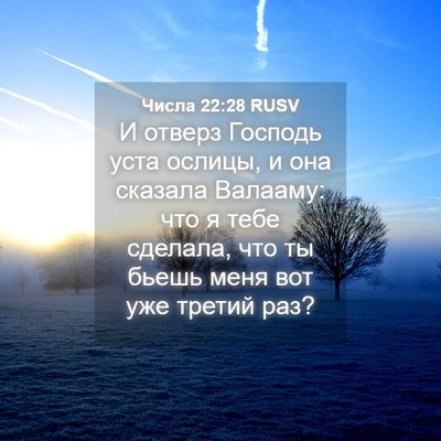 Picture 04 - Числа 22:28 RUSV - И отверз Господь уста - Bible Verse Picture