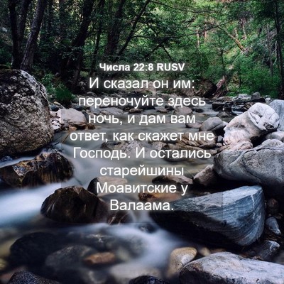 Picture 04 - Числа 22:8 RUSV - И сказал он им: переночуйте - Bible Verse Picture