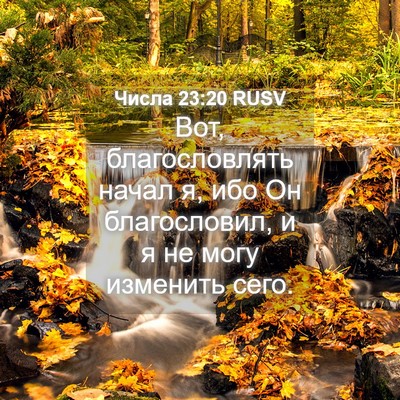 Picture 04 - Числа 23:20 RUSV - Вот, благословлять начал я, - Bible Verse Picture