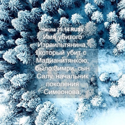 Picture 04 - Числа 25:14 RUSV - Имя убитого Израильтянина, - Bible Verse Picture