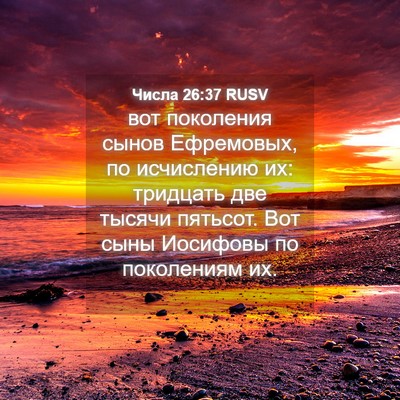 Picture 04 - Числа 26:37 RUSV - вот поколения сынов - Bible Verse Picture