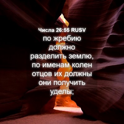 Picture 04 - Числа 26:55 RUSV - по жребию должно разделить - Bible Verse Picture