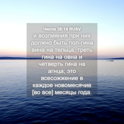 Picture 04 - Числа 28:14 RUSV - и возлияния при них должно - Bible Verse Picture