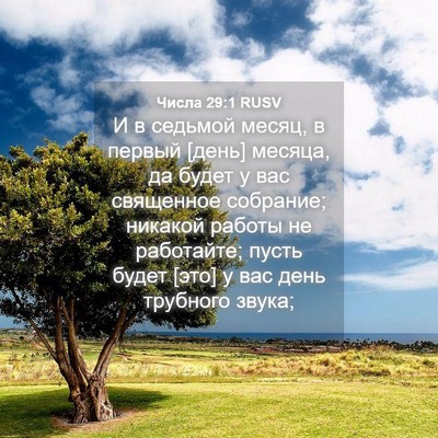 Picture 04 - Числа 29:1 RUSV - И в седьмой месяц, в первый - Bible Verse Picture