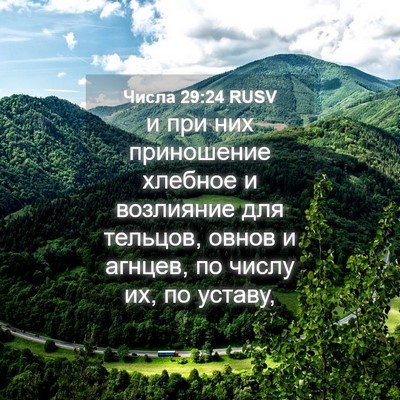 Picture 04 - Числа 29:24 RUSV - и при них приношение - Bible Verse Picture